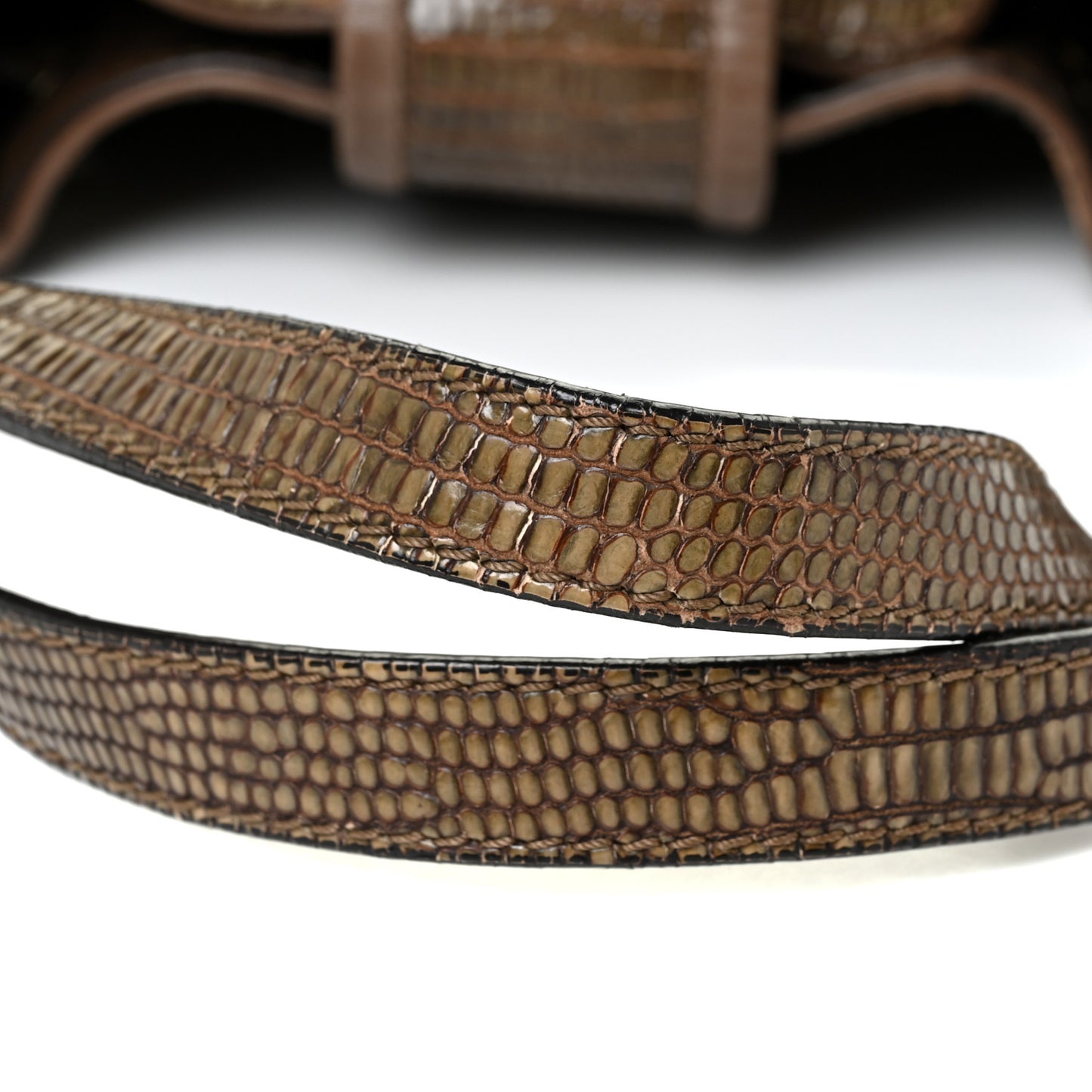 Lizard Embossed Calfskin Riki Bag Green