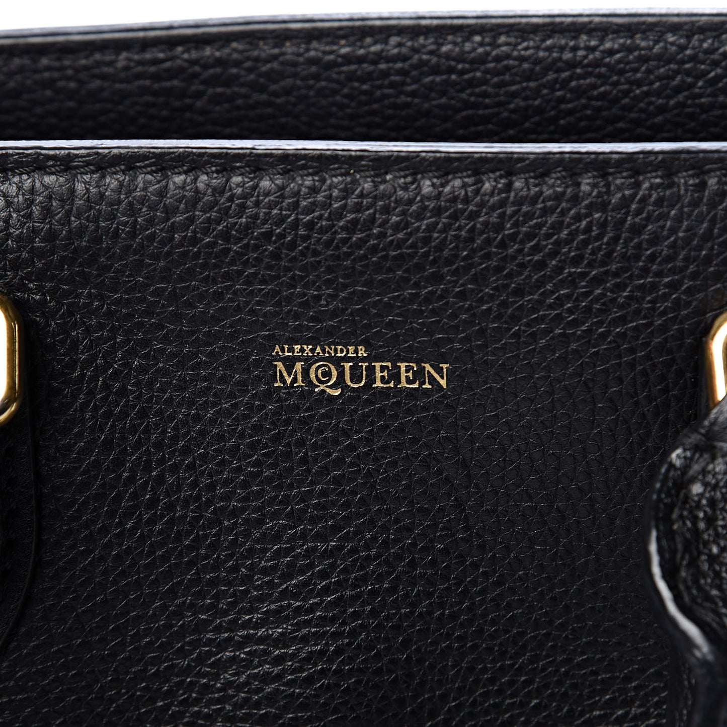 Pebbled Calfskin Small Skull Padlock Zip Around Tote Black