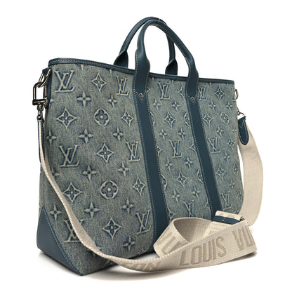 Louis Vuitton Monogram Washed Denim Weekend Tote NM 3 of 9