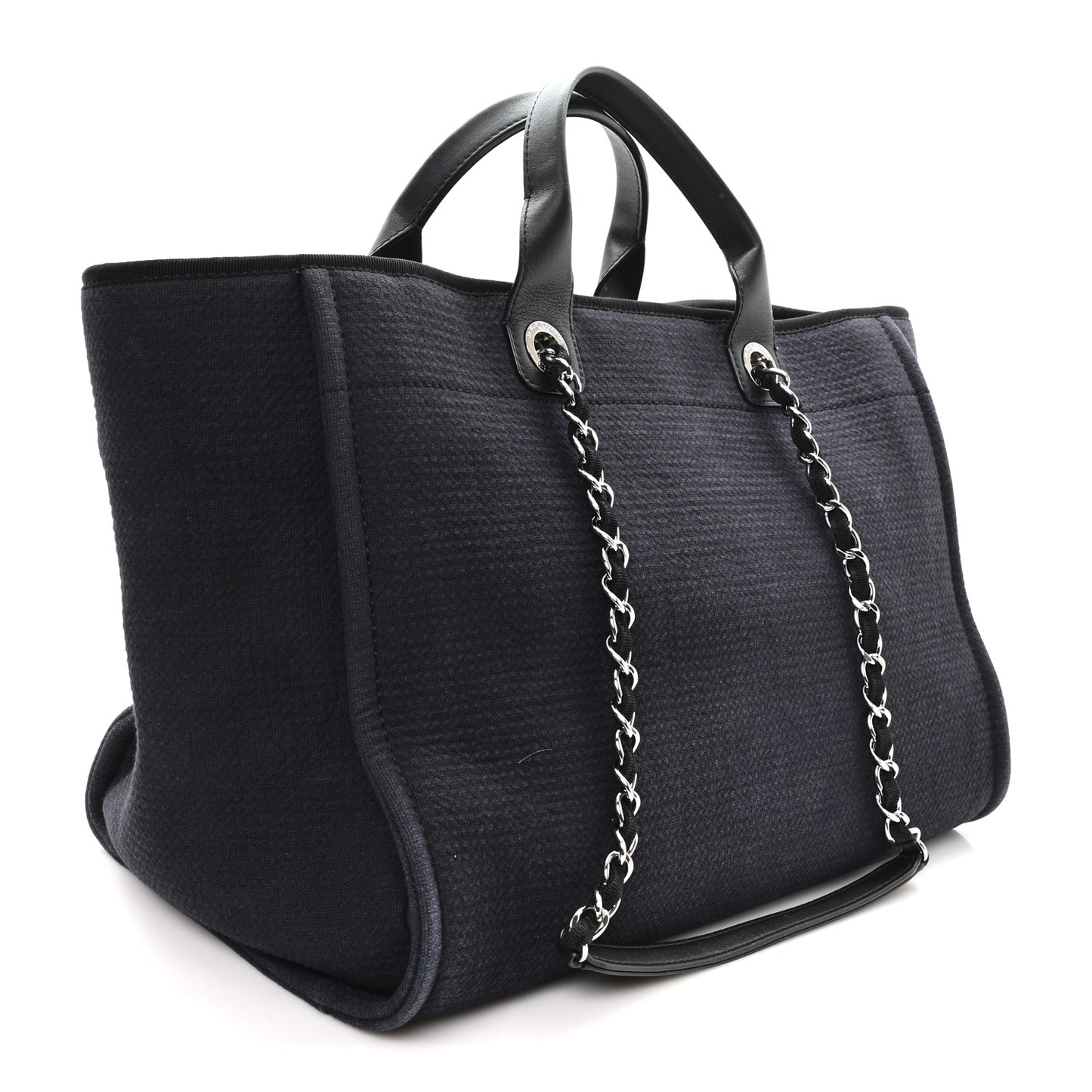 Mixed Fibers Medium Deauville Tote Navy Blue