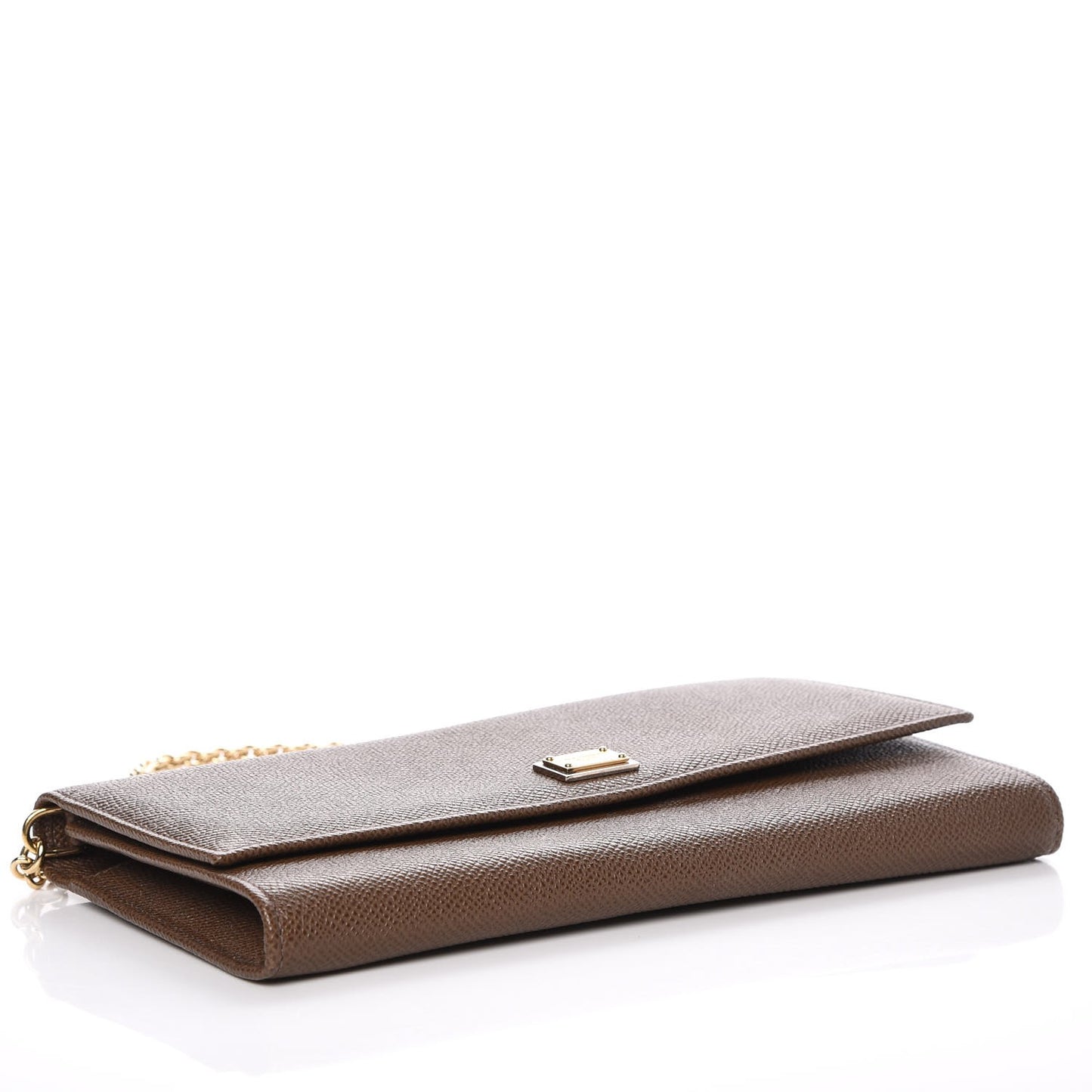 Dauphine Chain Flap Clutch Brown