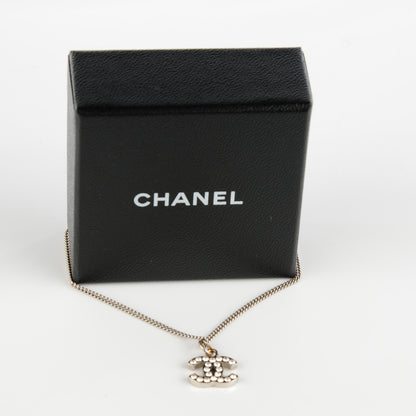 Chanel Crystal Timeless CC Necklace Silver 4 of 6