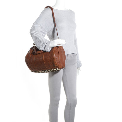 Alexander Wang Pebbled Lambskin Rocco Brown w Antique Silver Hardware 2 of 7