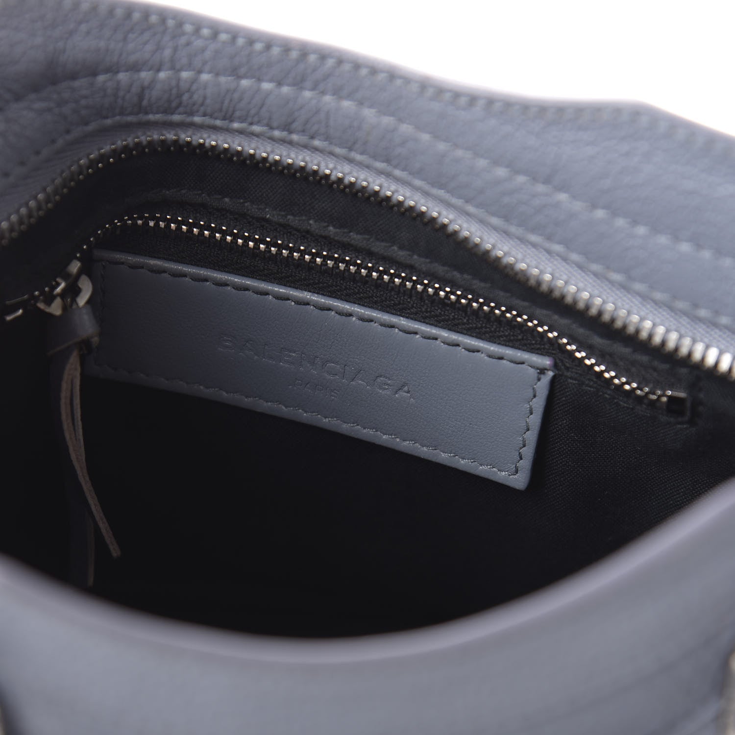 Balenciaga Chevre Silver Metallic Edge Hardware Mini City Bleu Acier 6 of 10
