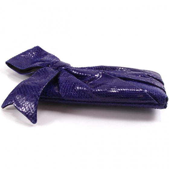 Python Bow Clutch Blue