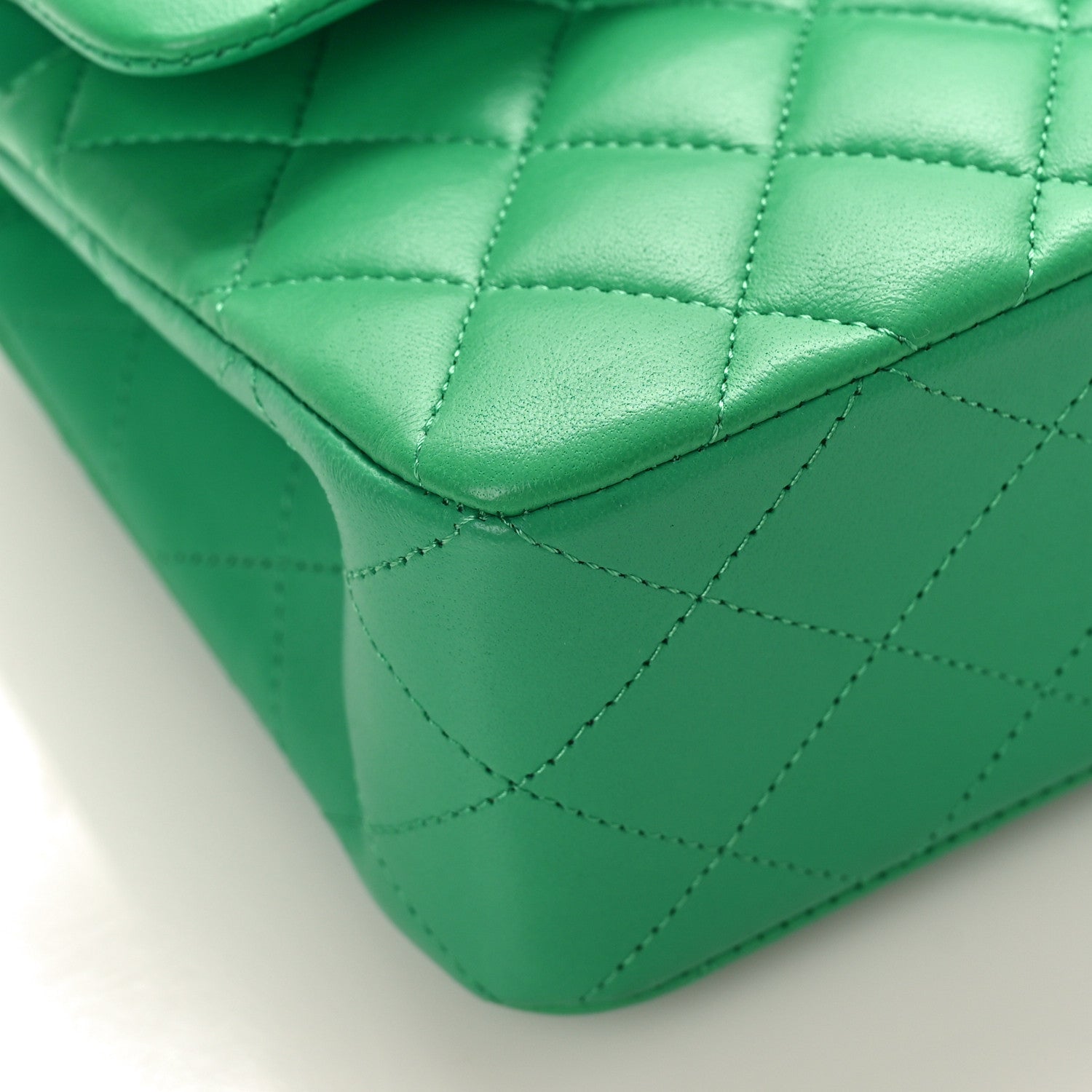 Chanel Lambskin Quilted Small Double Flap Green 8 of 9
