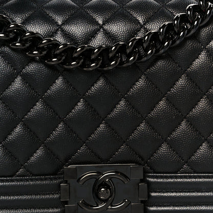 Chanel Caviar Quilted Medium Boy Flap So Black 8 of 11