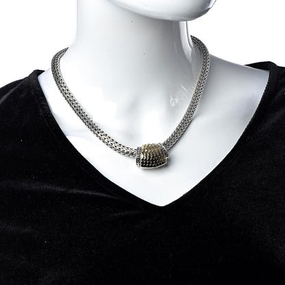 John Hardy Sterling Silver 18K Yellow Gold Dot Slide Pendant Necklace 2 of 6