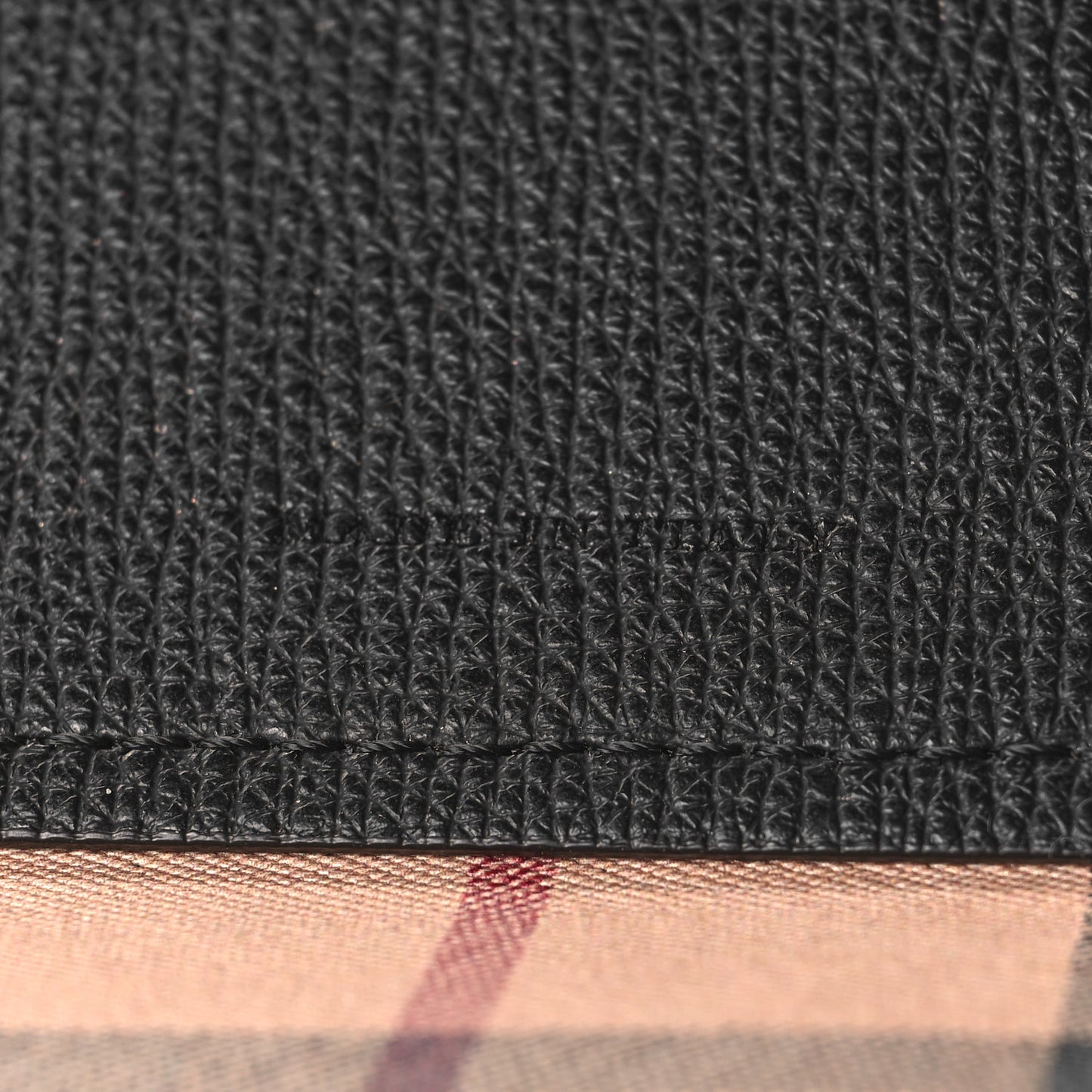 Grainy Calfskin Haymarket Check Medium Reversible Tote Black