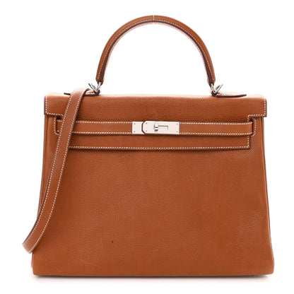 Hermes Barenia Faubourg Kelly Retourne 32 Fauve 1 of 11
