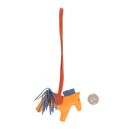 Hermes Milo Lambskin Grigri Rodeo Horse Bag Charm PM Jaune D'or Bleu Agate Cornaline 2 of 3