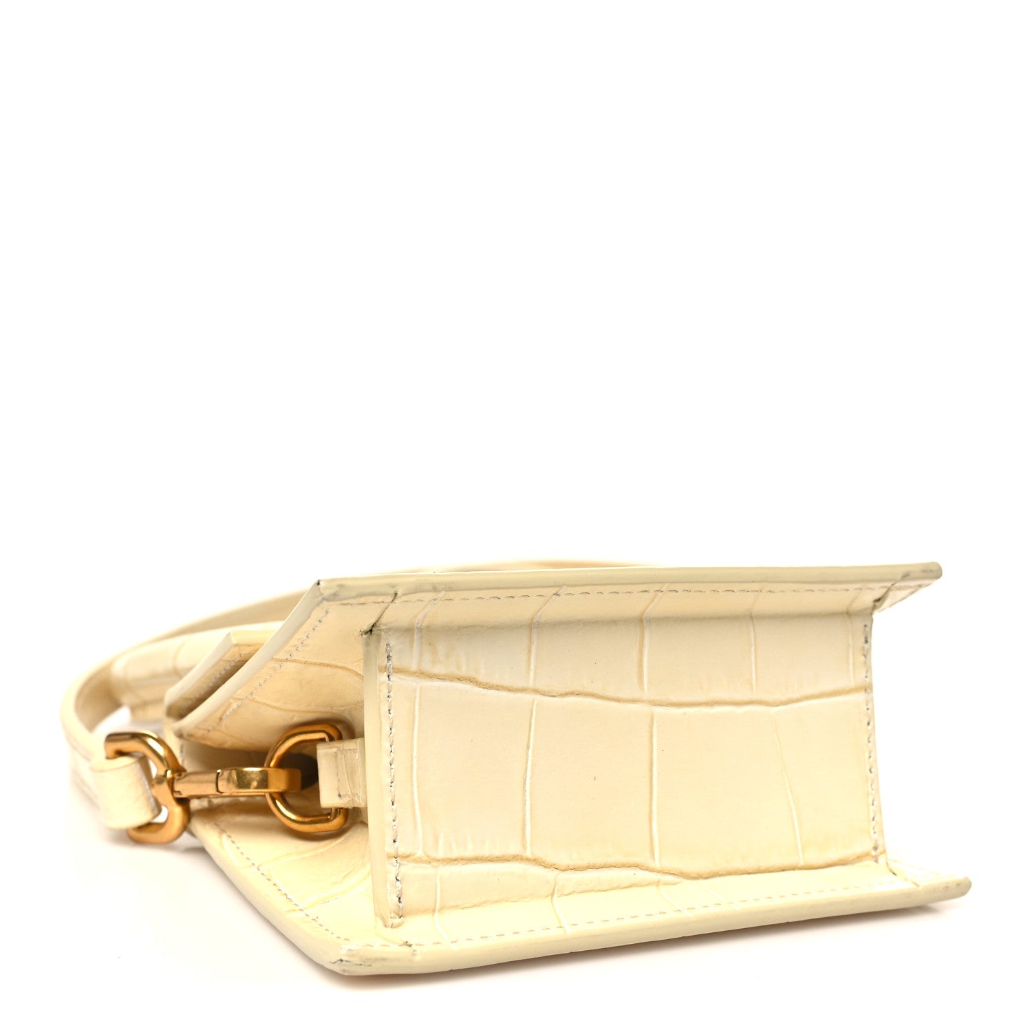 Jacquemus Calfskin Crocodile Embossed Le Chiquito Beige 4 of 9