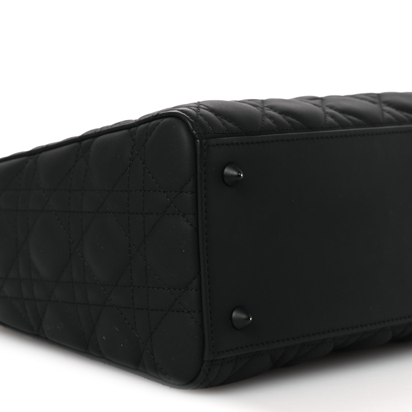 Ultra Matte Calfskin Cannage Medium Lady Dior Black
