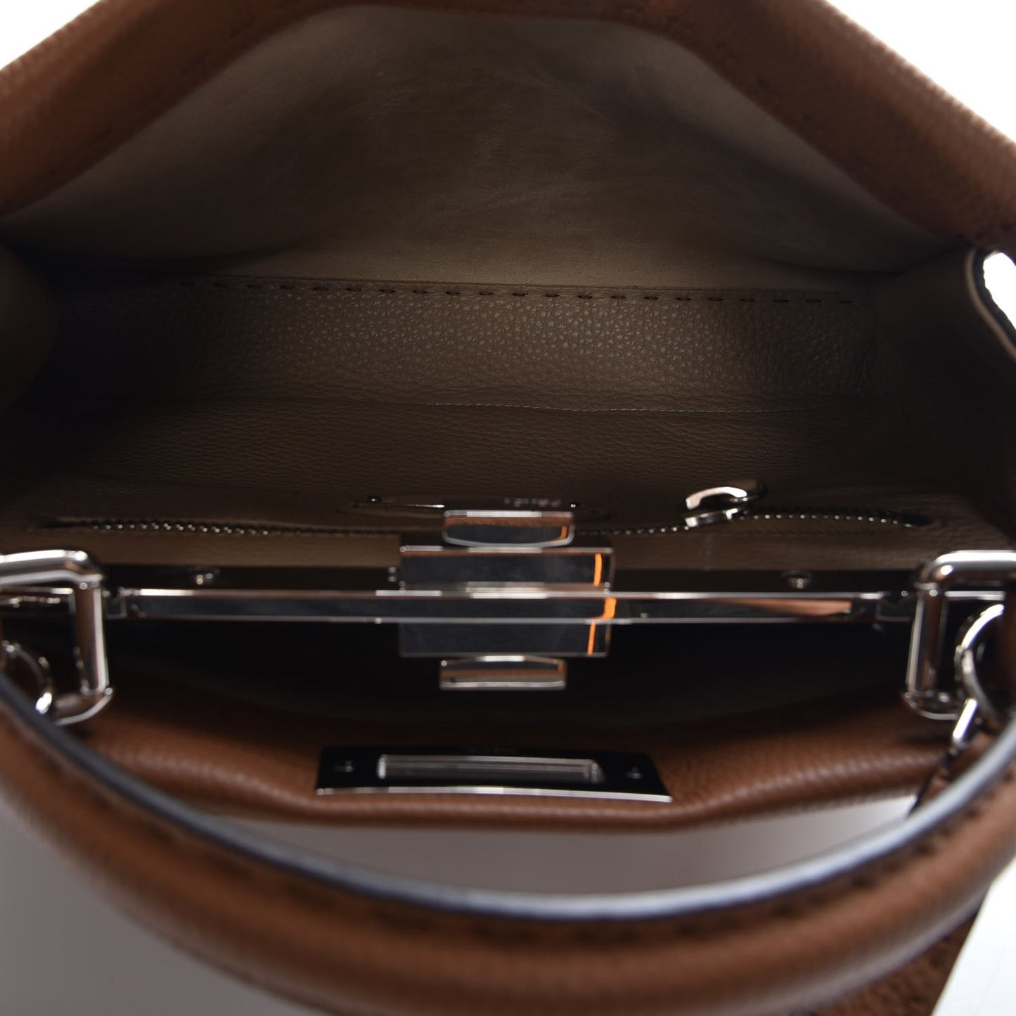 Cuoio Romano Selleria Bi-Color Medium Peekaboo Iconic Satchel Mou Deserto
