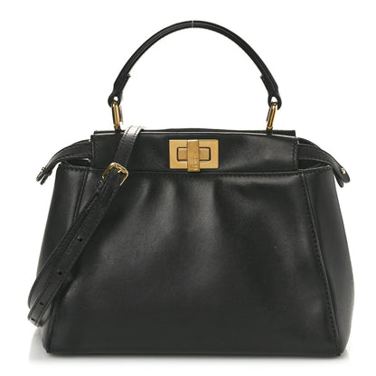 Fendi Nappa Mini Peekaboo Iconic Satchel Black 1 of 10