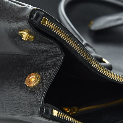 Prada Saffiano Lux Extra Large Galleria Double Zip Tote Black 12 of 19