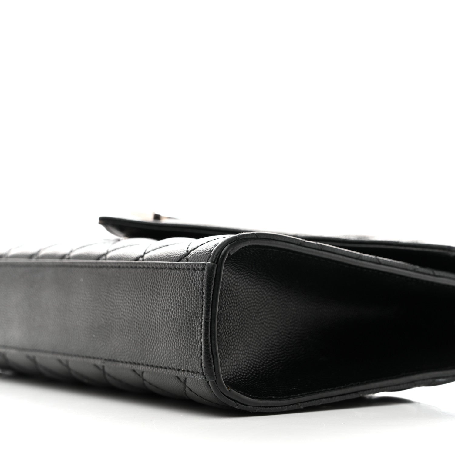 Saint Laurent Grain De Poudre Textured Mixed Matelasse Triquilt Medium Monogram Satchel Black 9 of 14