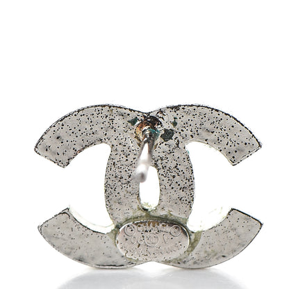 Chanel Crystal Timeless CC Earrings Silver 5 of 6