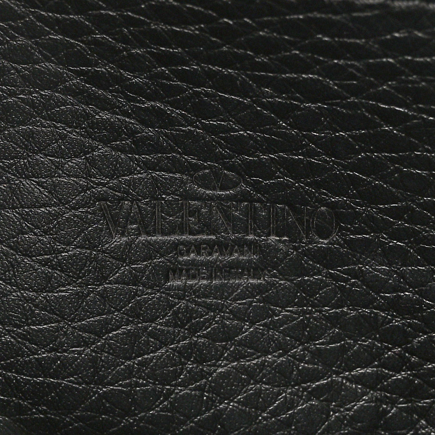 Pebbled Calfskin Embroidered Medium Rockstud Flip Lock Crossbody Bag Black