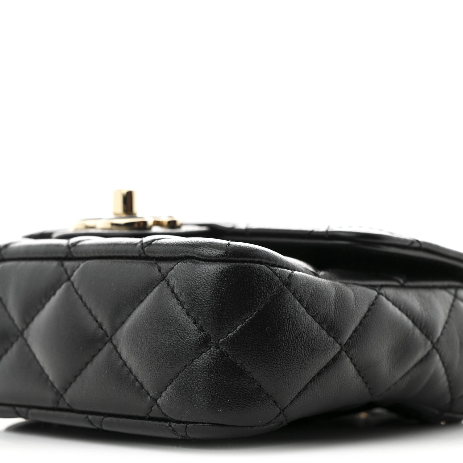 Chanel Lambskin Resin Quilted Mini Heart Square Flap Black 1744017