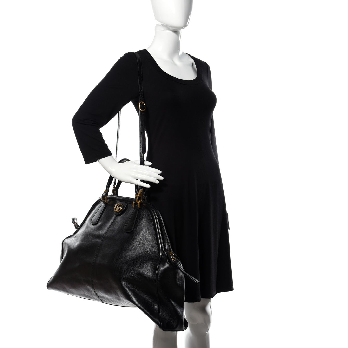 Calfskin XL Re(Belle) Top Handle Bag Black