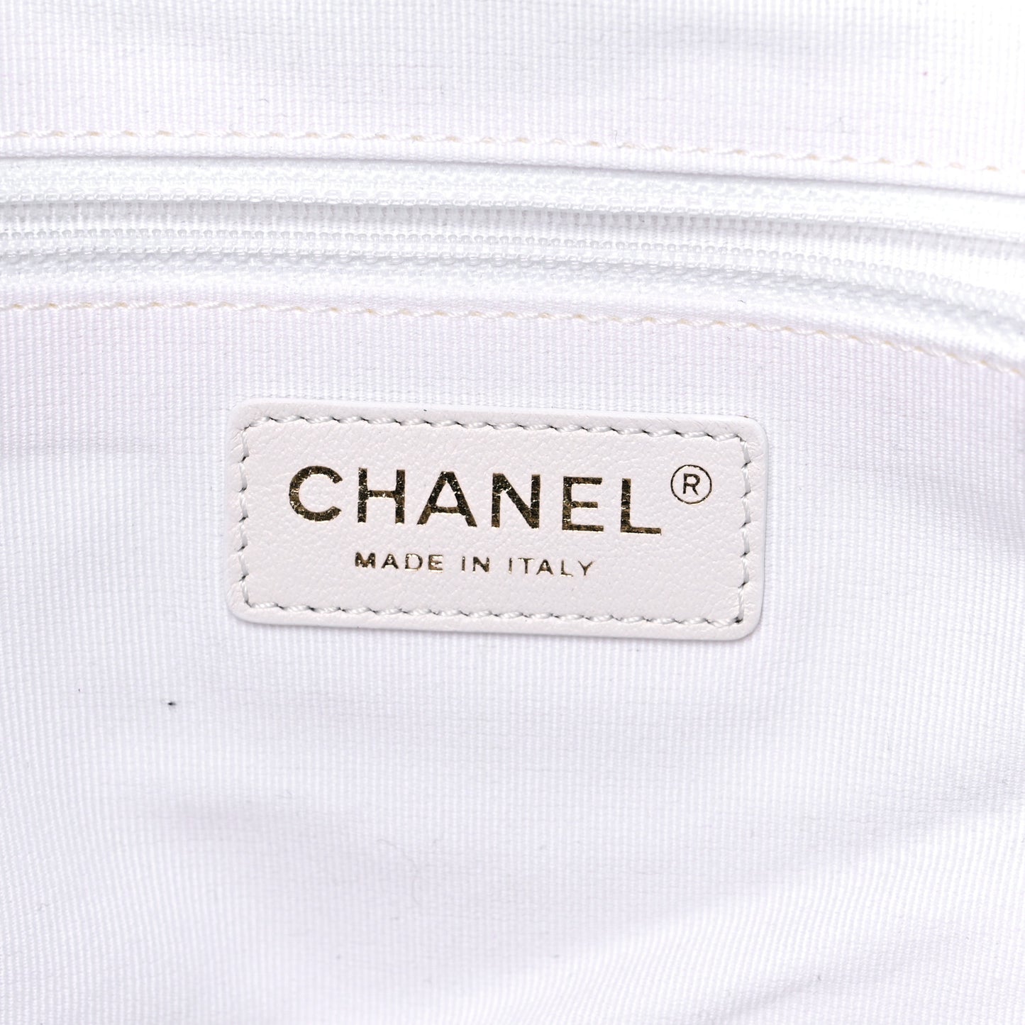 Lambskin Quilted Large Classic Shopping Tote White
