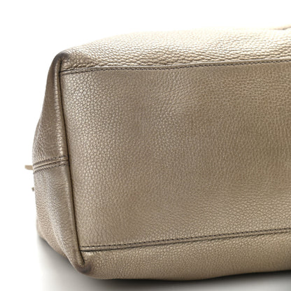 Gucci Metallic Pebbled Calfskin Medium Soho Chain Shoulder Bag Golden Beige 9 of 20