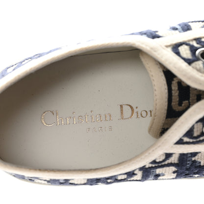 Christian Dior Canvas Oblique Walk'N'Dior Low Top Sneakers 38 Deep Blue 8 of 10