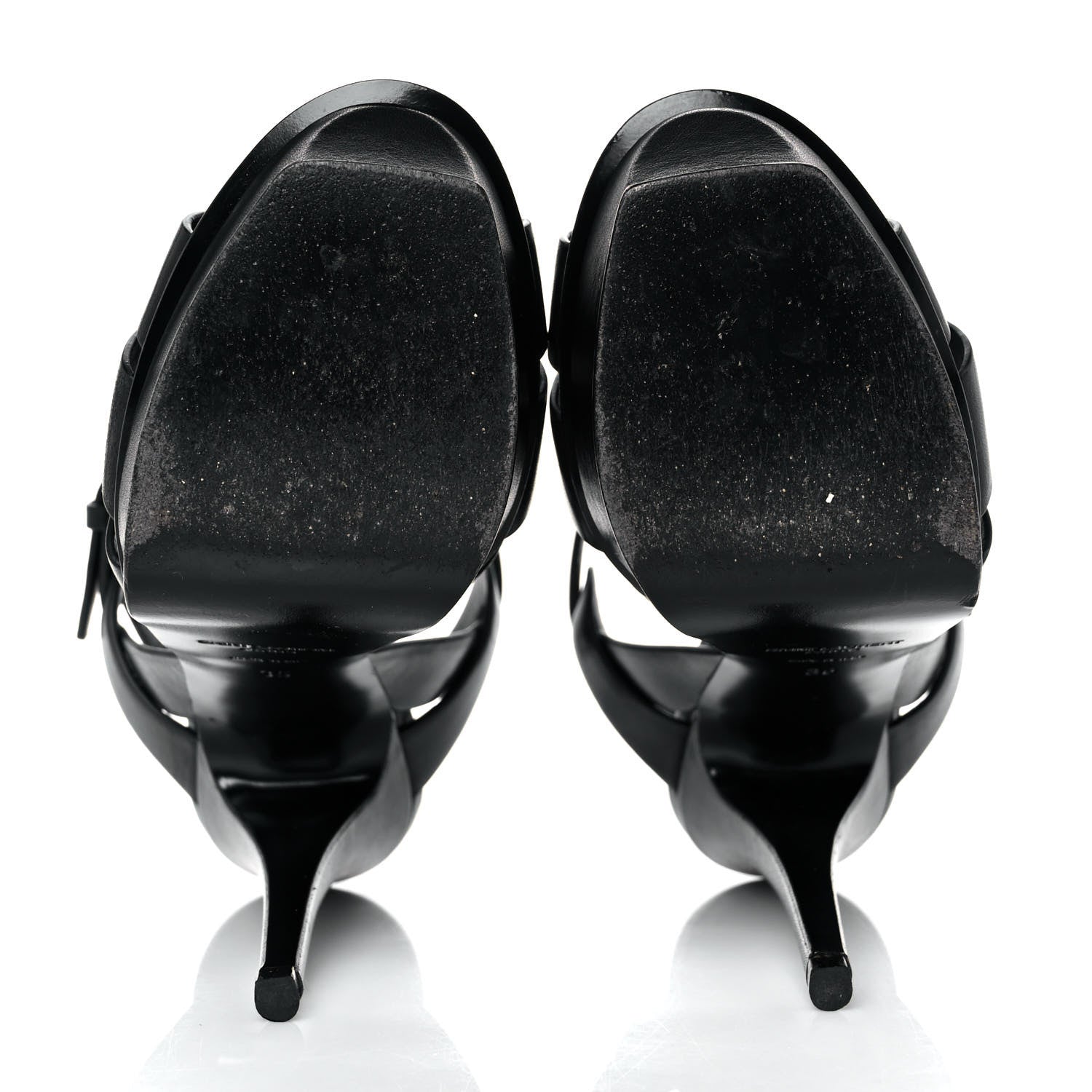 Saint Laurent Calfskin Tribute 105 Platform Sandals 35 Black 5 of 9
