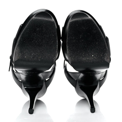 Saint Laurent Calfskin Tribute 105 Platform Sandals 35 Black 5 of 9
