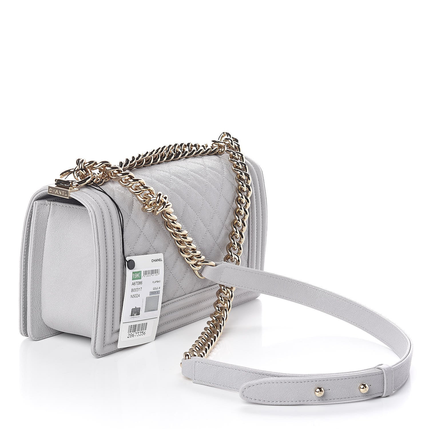 Chanel Caviar Quilted Medium Boy Flap Grey 3 of 10