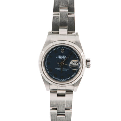 Rolex Stainless Steel 26mm Oyster Perpetual Date Watch Blue 79190 1 of 7