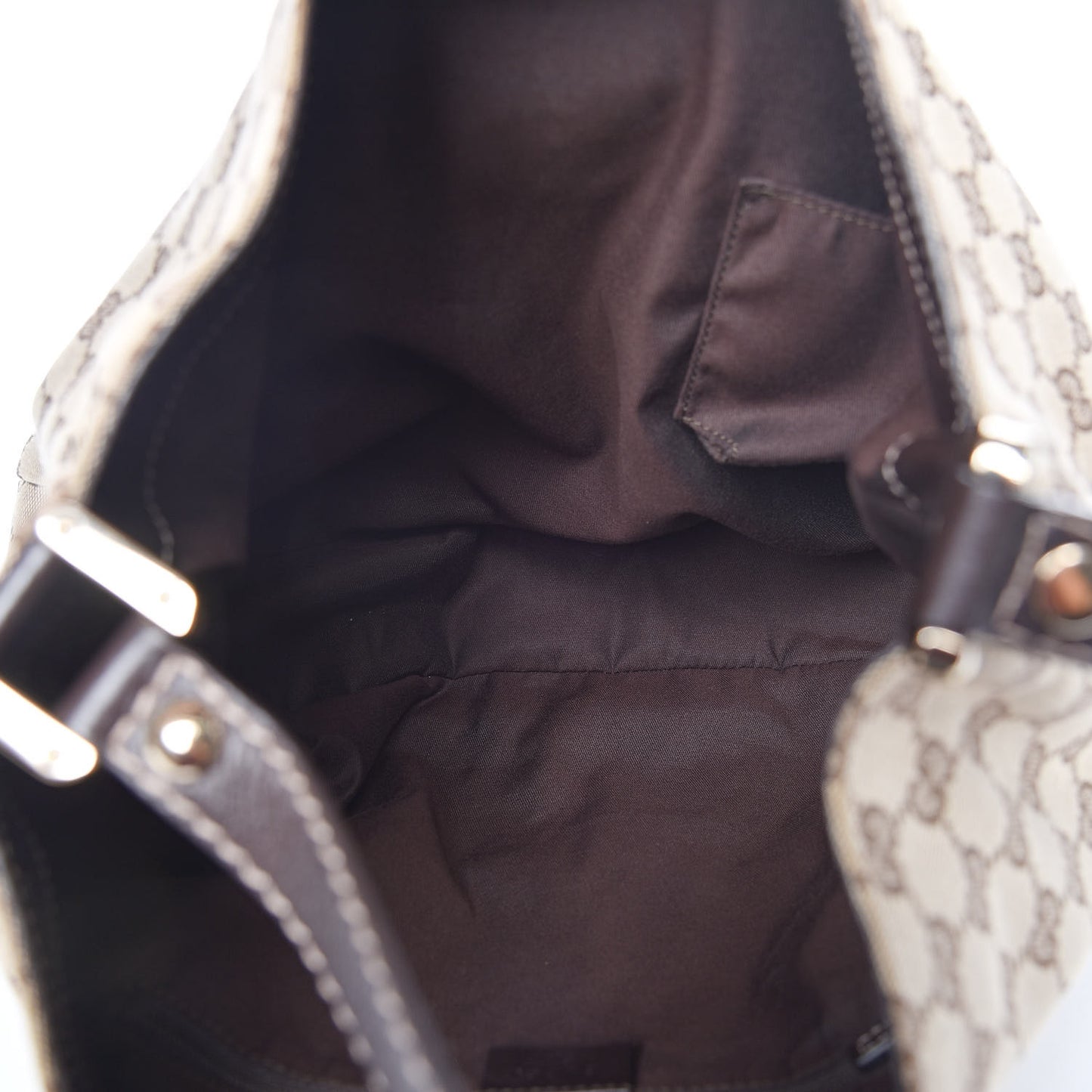 Monogram Large New Ladies Web Hobo Dark Brown