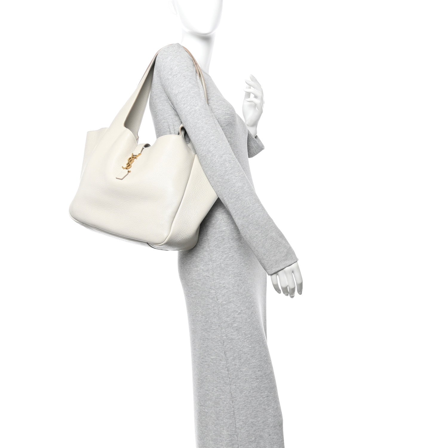 Saint Laurent Grained Deerskin Bea Tote Blanc Vintage 2 of 9