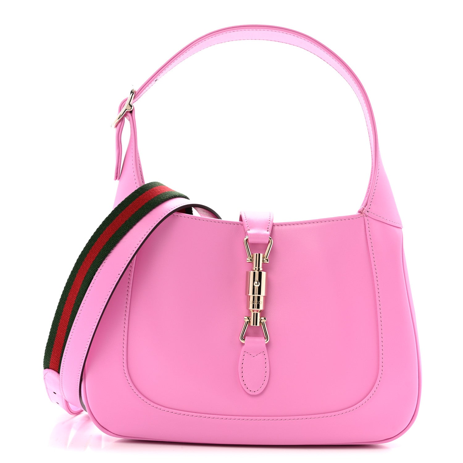 Gucci Ancora Calfskin Web Medium Jackie 1961 Hobo Pink 1 of 14