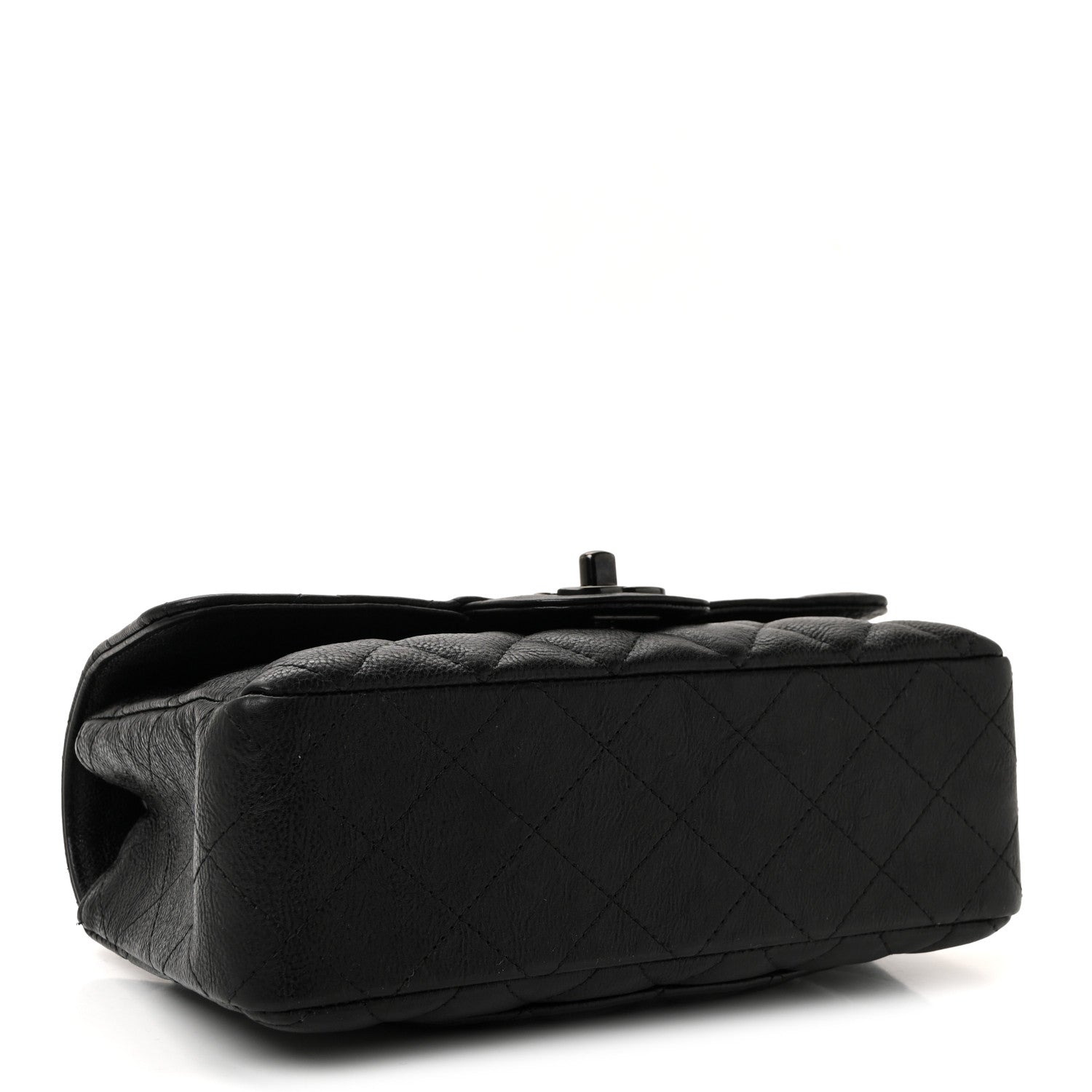 Chanel Crumpled Calfskin Quilted Mini Rectangular Flap So Black 4 of 10