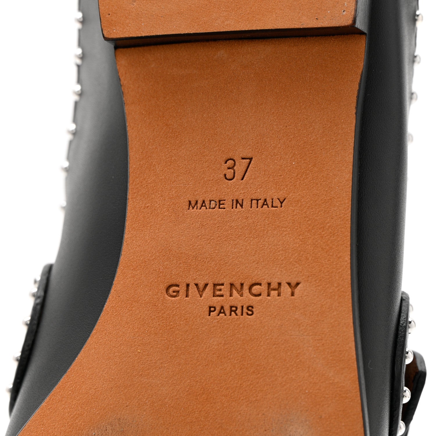 Givenchy Calfskin Studded Elegant Loafer Mule 37 Black 8 of 15