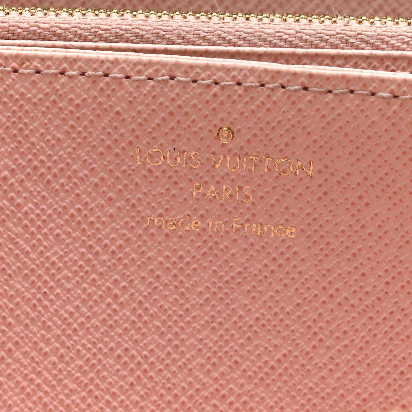 Damier Ebene Zippy Wallet Rose Ballerine