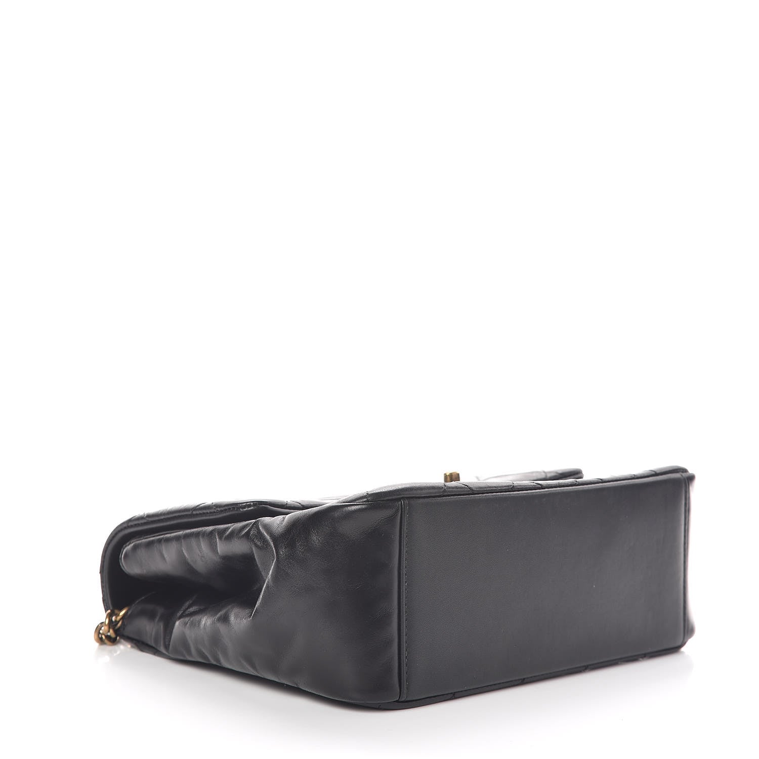 Chanel Calfskin Quilted Medium Gold Bar Top Handle Flap Black 4 of 9