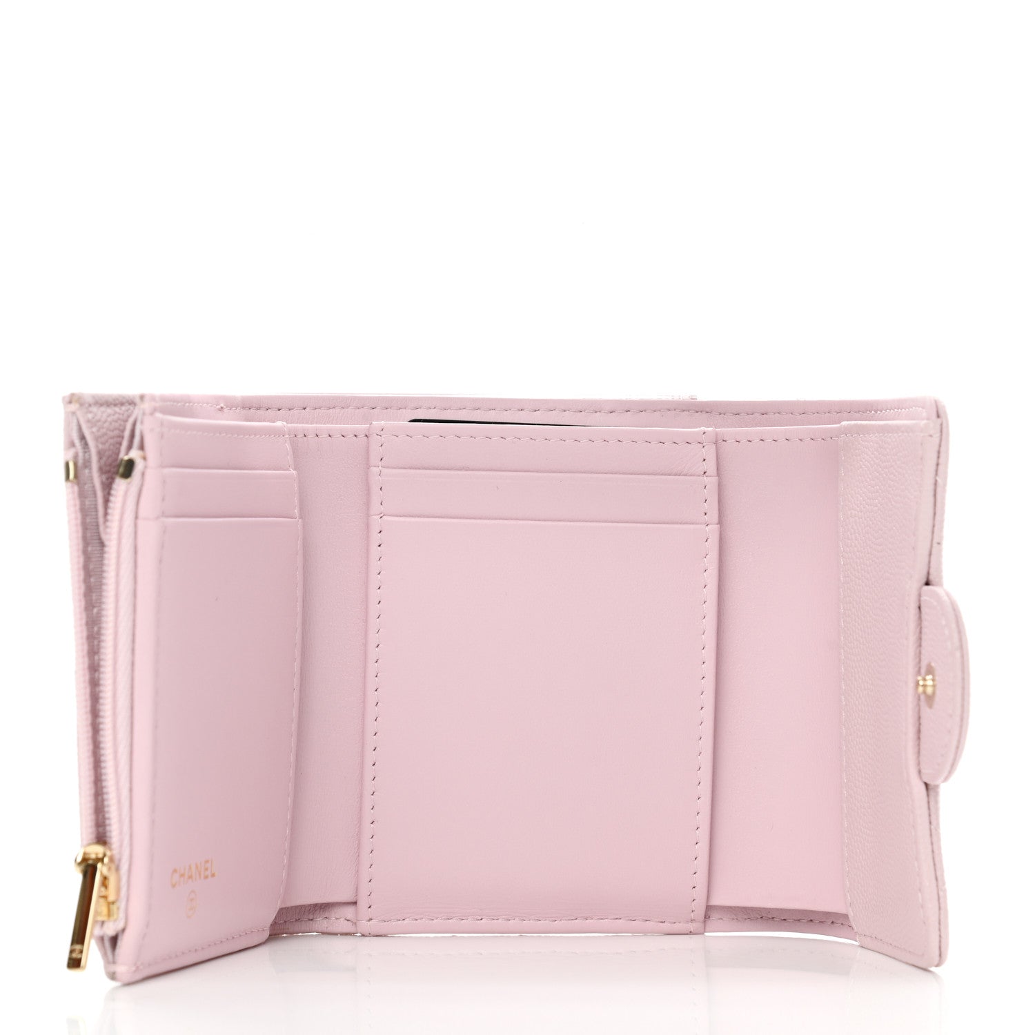 Chanel Caviar Quilted Compact Flap Wallet Light Pink 6 of 11