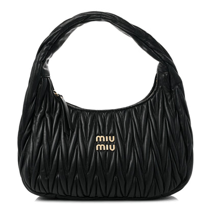 Miu Miu Nappa Matelasse Wander Large Hobo Black 1 of 8