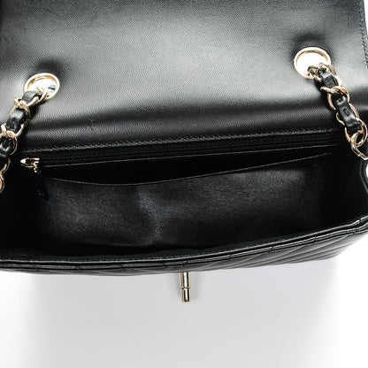 Chanel Lambskin Chevron Quilted Mini Rectangular Flap Black 5 of 7
