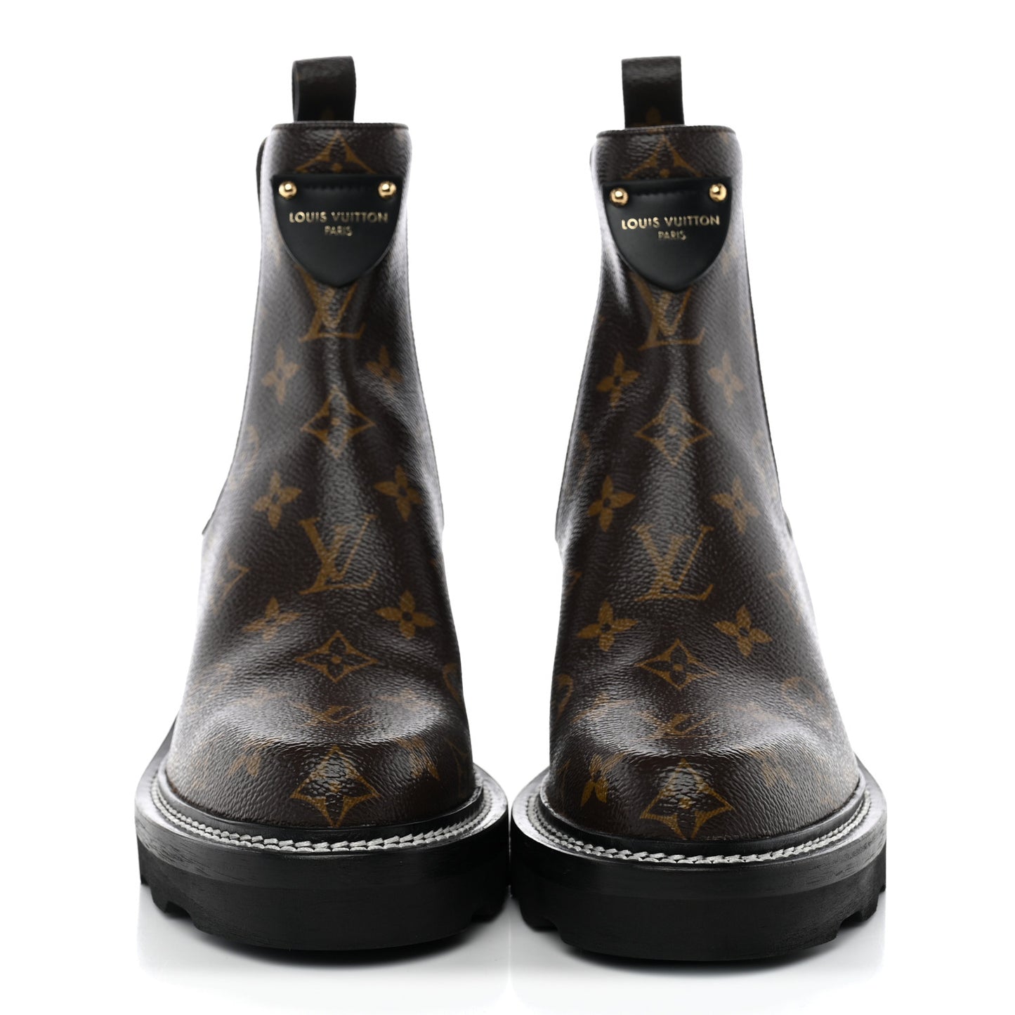 Patent Monogram LV Beaubourg Ankle Boots 38.5 Black