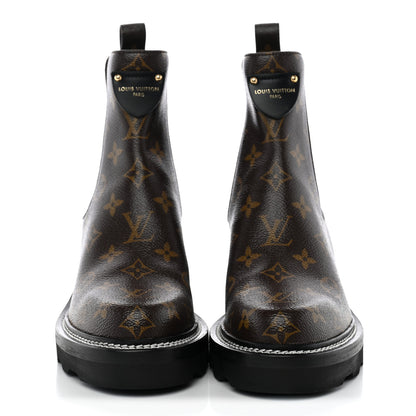Louis Vuitton Patent Monogram LV Beaubourg Ankle Boots 38.5 Black 2 of 9