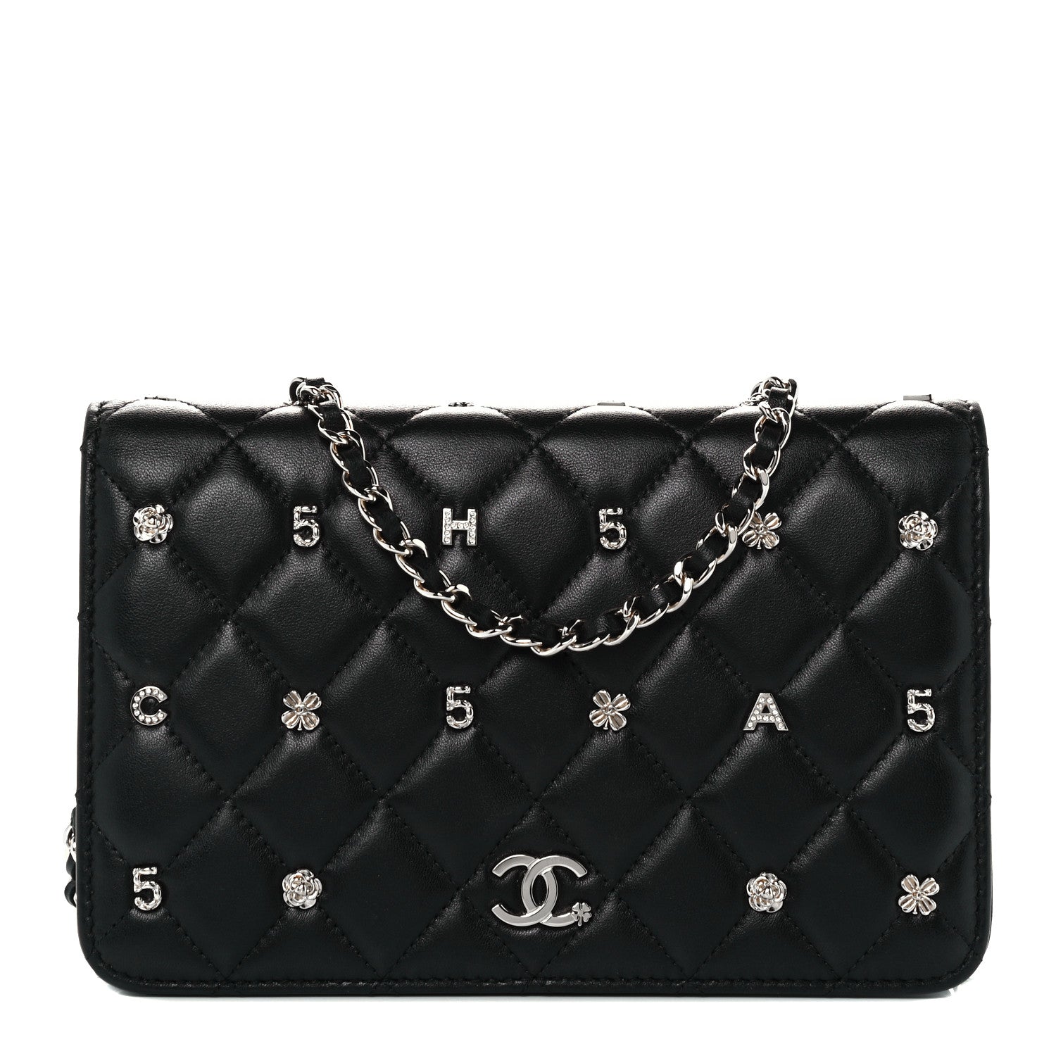 Chanel Lambskin Quilted All About Chanel Wallet On Chain WOC Black 1 of 11