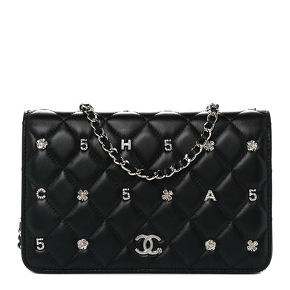 Chanel Lambskin Quilted All About Chanel Wallet On Chain WOC Black 1 of 11