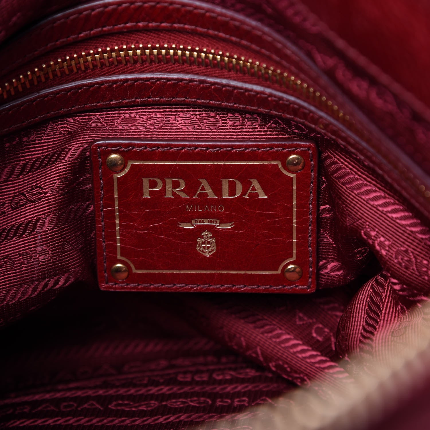 Prada Vitello Shine Shopping Satchel Rosso 8 of 10