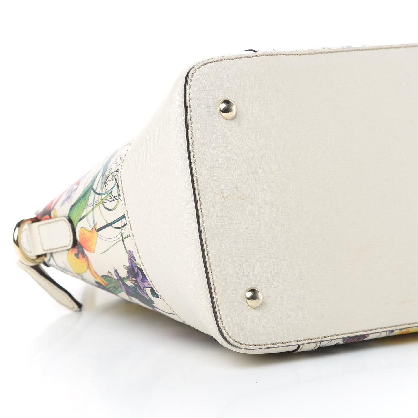 Canvas Flora Infinity Medium Nice Top Handle Dome Bag White