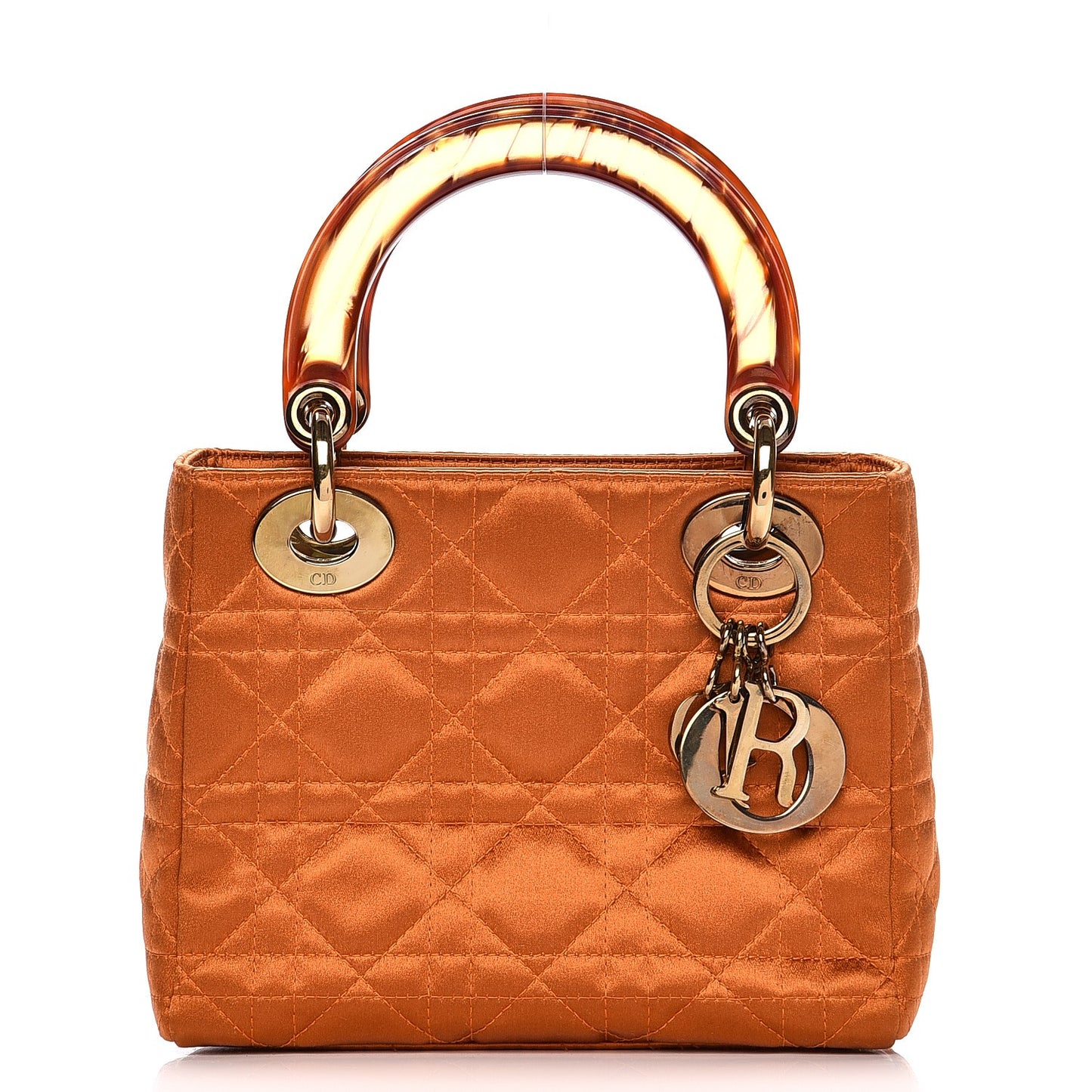 Satin Cannage Mini Lady Dior Orange