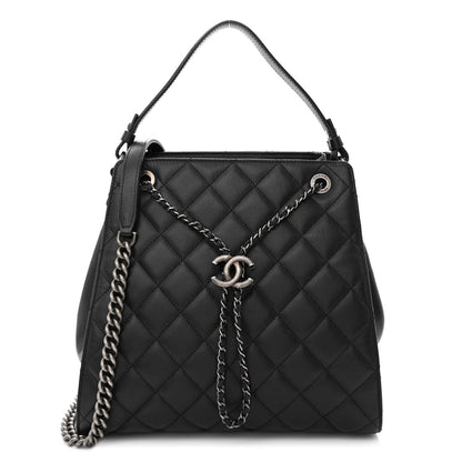 Chanel Caviar Quilted Medium CC Bucket Bag Black 1 of 10